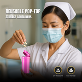 13 Drams / 50ml Pop Top Squeeze Bottles Container Vials RX - Child Resistant, FDA Approved, Assorted Colors, Free Delivery